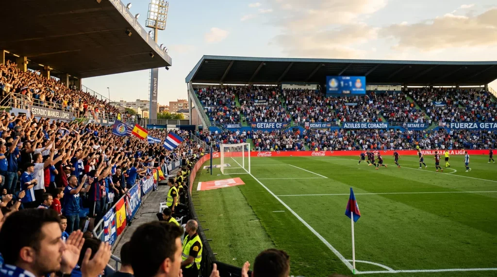 Compact Spaans voetbalstadion van een middenmootclub met loyale supporters op de tribunes